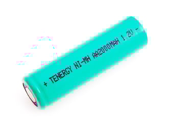 Tenergy 10306-1 AA 2000mAh 1.2V Nickel Metal Hydride (NiMH) Flat Top Battery with or without Tabs - Bulk