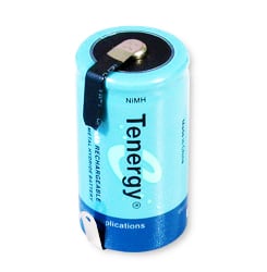 Tenergy 10103-D-cell 10000mAh 1.2V 10A Nickel Metal Hydride (NiMH) Battery with Tabs for Building Packs