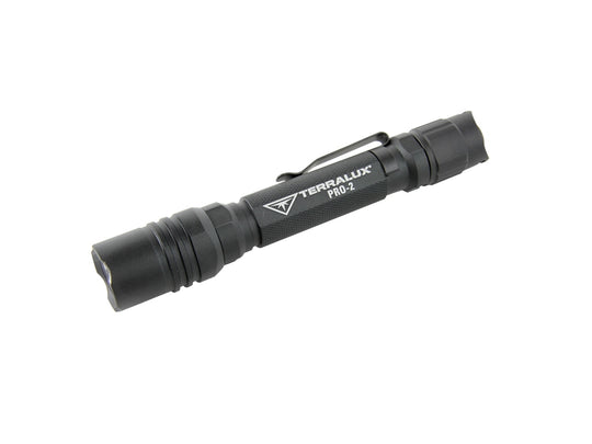 TerraLUX / Lightstar Corp. Pro-2 Series LED Flashlight - 225 Lumens - Runs on 2x AA batteries - Black