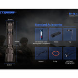 Jetbeam TH16-TAC USB-C Rechargeable LED Flashlight - CREE XHP35 HD - 2000 Lumens - Includes 1 x 18650