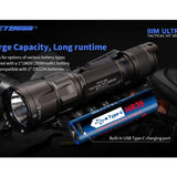 Jetbeam TH16-TAC USB-C Rechargeable LED Flashlight - CREE XHP35 HD - 2000 Lumens - Includes 1 x 18650