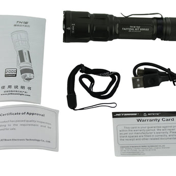 Jetbeam TH16-TAC USB-C Rechargeable LED Flashlight - CREE XHP35 HD - 2000 Lumens - Includes 1 x 18650