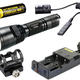 Nitecore Chameleon CU6 UV Ultraviolet LED Flashlight Night Hunting Kit with GM02 Weapon Mount, RSW1 Remote Switch, 18650 Battery and Charger - Fits Picatinny Railed Guns - 440 Lumens