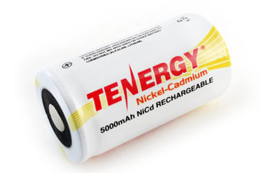 Tenergy 20501-1 D-cell Angled View of Positive Terminal