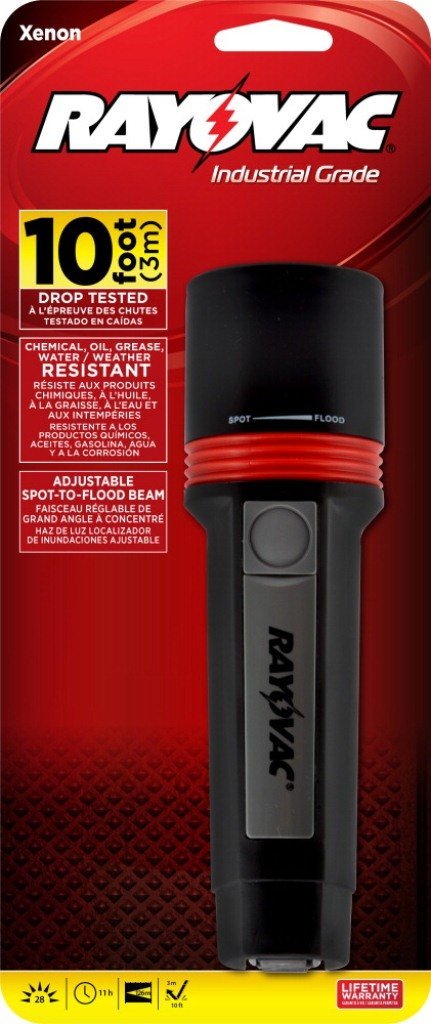 Rayovac Roughneck Extreme Adjustable Beam Flashlight - Xenon Bulb - 28 Lumens - Uses 2 x D Cells (R2DC)