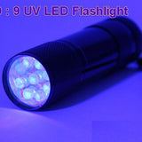 Golden Gadgets Ultraviolet UV 9-LED Pocket Flashlight - Runs on 3 x AAA (UV-509)