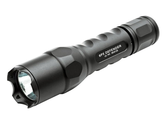 Surefire 6PX Defender LED Flashlight - Single Mode - 320 Lumens - Black Finish - Uses 2 x CR123A (6PXD-C-BK)