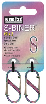 Nite Ize S-Biner Universal Clip - Small #1 - SB1-2PK-07 - 2 Pack - Spectrum