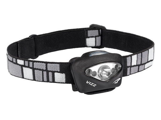 Princeton Tec Vizz Headlamp - Red and White LEDs - 205 Lumens - Includes 3 x AAAs - Black