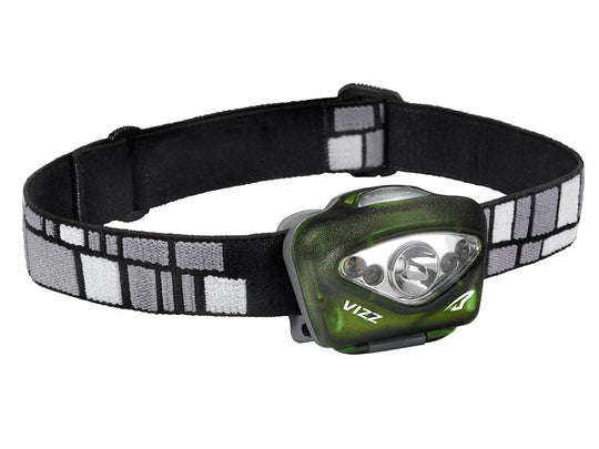 Princeton Tec Vizz Headlamp - Red and White LEDs - 205 Lumens - Includes 3 x AAAs - Green
