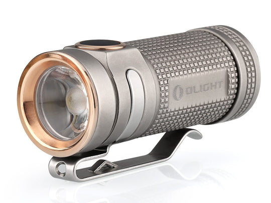Olight S Mini TI LED Flashlight - CREE XM-L2 LED - 550 Lumens - Limited Edition Titanium Body - Uses 1x CR123A (included) or 1x 16340 - Bead Blasted