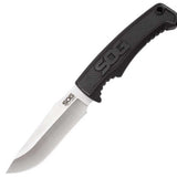 SOG Fixed Blade Field Knife - 4 Inch Straight Edge - Clip Point - Blister - Satin - Black