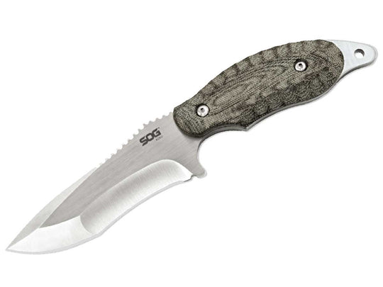 SOG Kiku 4-Inch Fixed Blade Dual Direction Knife - S35VN Steel - Kydex Sheath - Satin
