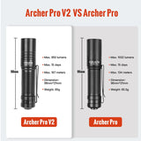 ThruNite Archer Pro V2 USB-C Rechargeable EDC Flashlight - 950 Lumens- Uses Built-in Li-ion Battery Pack