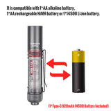 ThruNite Saber LED Flashlight - 659 Lumens - Luminus SST20 - Uses 1 x AA - Black or Grey
