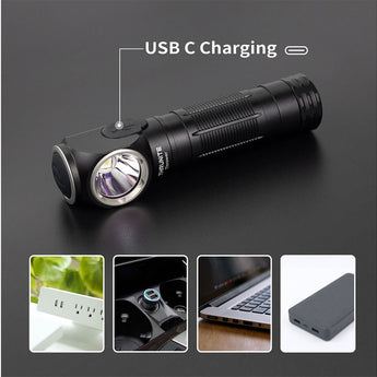 ThruNite Thrower USB-C Rechargeable LED Headlamp - Luminus SFT40 - 1755 Lumens - Includes 1 x 18650