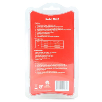 Titanium 9V Rechargeable Smart Fast Battery Charger 100-240V (TPEC-TTP9V)