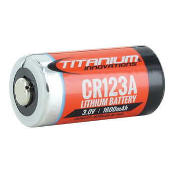 Titanium Innovations CR123A (6PK) 1600mAh 3V 3A Lithium Primary (LiMNO2) Button Top Photo Batteries - 6 Pack Retail Card