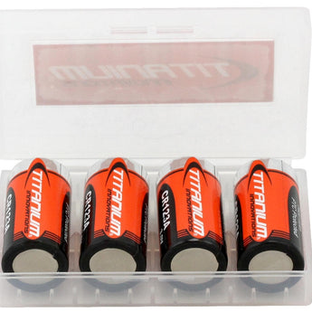 Titanium Innovations Battery Case - Holds 2 x 18650 or 4 x CR123A