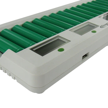 Titanium Innovations MD-1600L 16-Bay Smart Fast Battery Charger with LCD Display - NIMH AA and AAAs - AC 100-240V + DC Adapters