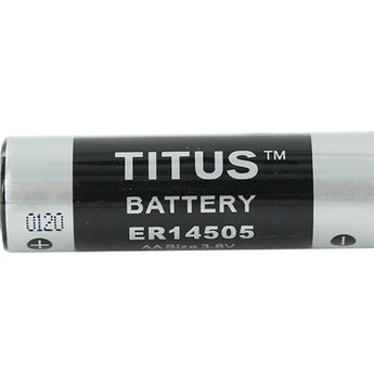 Titus ER14505 AA 2400mAh 3.6V Lithium Thionyl Chloride (LiSOCl2) Bobbin Wound Button Top Battery - Bulk