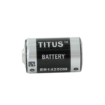 Titus ER14250M 1/2 AA 750mAh 3.6V Lithium Thionyl Chloride (LiSOCI2) Spiral Wound Button Top Battery - Bulk