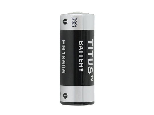 Titus ER18505-AX A-Cell 4000mAh 3.6V Lithium Thionyl Chloride (LiSOCl2) Bobbin-Style Button Top Battery with Axial Leads - Bulk