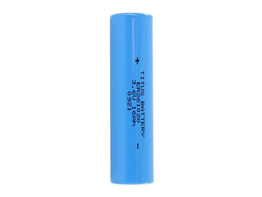 Titus ER261020 CC 16000mAh 3.6V Lithium Thionyl Chloride (LiSOCl2) Bobbin-Style Button Top Battery - Bulk