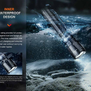 Fenix TK11R Rechargeable LED Flashlight - 1600 Lumens - Uses 1 x 18650 (Included) or 2 x CR123A
