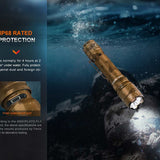 Fenix TK20R-UE USB-C Rechargeable LED Flashlight - 2800 Lumens - Luminus SFT70 - Includes 1 x 21700 - Desert Camo, Tan, Tropic, or City Gray