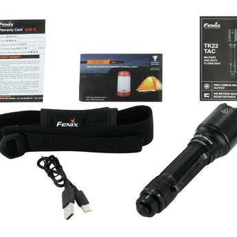 Fenix TK22-TAC LED Flashlight - 2800 Lumens - Luminus SFT70 - Includes 1 x USB-C Rechargeable 21700