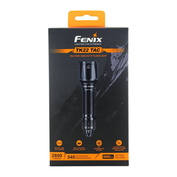 Fenix TK22-TAC LED Flashlight - 2800 Lumens - Luminus SFT70 - Includes 1 x USB-C Rechargeable 21700