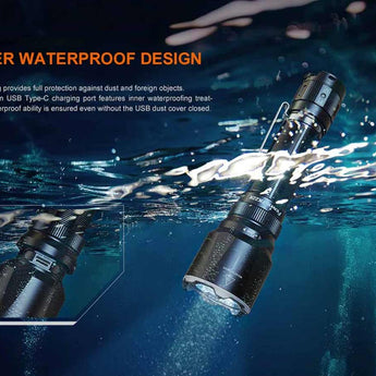 Fenix TK22R USB-C Rechargeable LED Flashlight - Luminus SST70 - 3200 Lumens - Includes 1 x 21700