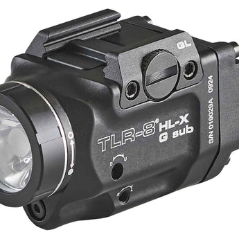 Streamlight TLR-8 HL-X Sub USB LED Weapon Light - 1000 Lumens - Includes 1 x SL-B9 Battery Pack and USB-C Charging Cable - Choice of Laser Color and Weapon Mount