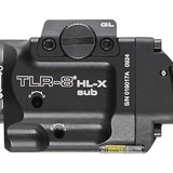 Streamlight TLR-8 HL-X Sub USB LED Weapon Light - 1000 Lumens - Includes 1 x SL-B9 Battery Pack and USB-C Charging Cable - Choice of Laser Color and Weapon Mount
