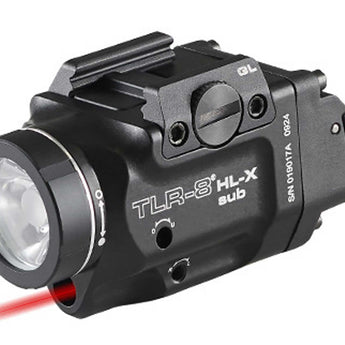 Streamlight TLR-8 HL-X Sub USB LED Weapon Light - 1000 Lumens - Includes 1 x SL-B9 Battery Pack and USB-C Charging Cable - Choice of Laser Color and Weapon Mount