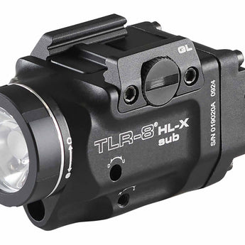 Streamlight TLR-8 HL-X Sub USB LED Weapon Light - 1000 Lumens - Includes 1 x SL-B9 Battery Pack and USB-C Charging Cable - Choice of Laser Color and Weapon Mount
