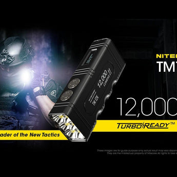 Nitecore TM12K Tiny Monster Rechargeable LED Flashlight - 12000 Lumens - 6 x CREE XHP50 - Uses Built-in 4800mAh Li-ion Battery Pack