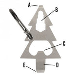 Ultimate Survival Technologies Tool A Long Micro Pine Tree Multi-Tool - Stainless Steel - 5 Total Tools - TSA-Compliant (20-02754)