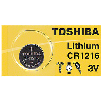 Toshiba CR1216 25mAh 3V Lithium (LiMnO2) Coin Cell Battery - 1 Piece Tear Strip, Sold Individually