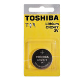 Toshiba CR2477 1000mAh 3V Lithium (LiMnO2) Coin Cell Battery - 1pc Blister Pack