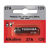 Toshiba A27 12V Alkaline Battery - 1 Piece Tear Strip, Sold Individually