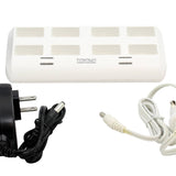 Titanium Innovations TTP9V 8-Bay Smart Battery Charger - NiMH 9Vs - AC 100-240V + DC Adapters