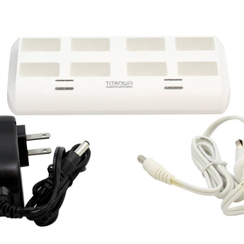 Titanium Innovations TTP9V 8-Bay Smart Battery Charger - NiMH 9Vs - AC 100-240V + DC Adapters