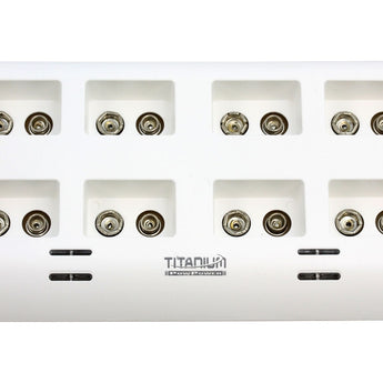 Titanium Innovations TTP9V 8-Bay Smart Battery Charger - NiMH 9Vs - AC 100-240V + DC Adapters