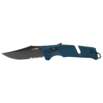 SOG Trident AT Folding Knife - Partially Serrated Blade - Olive Drab or Uniform Blue