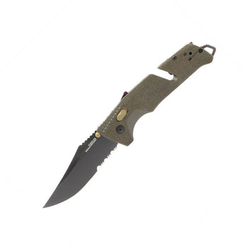 SOG Trident AT Folding Knife - Partially Serrated Blade - Olive Drab or Uniform Blue