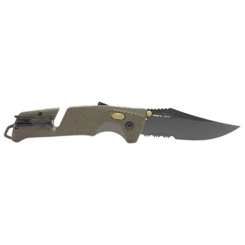 SOG Trident AT Folding Knife - Partially Serrated Blade - Olive Drab or Uniform Blue
