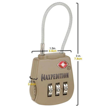 Maxpedition Tactical Luggage Lock - Black, Foliage Green, or Khaki