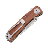 SOG Twitch II Folding Knife - 2.65 Inch Straight Edge, Drop Point, Satin - Wood Handle - Clam Packaging